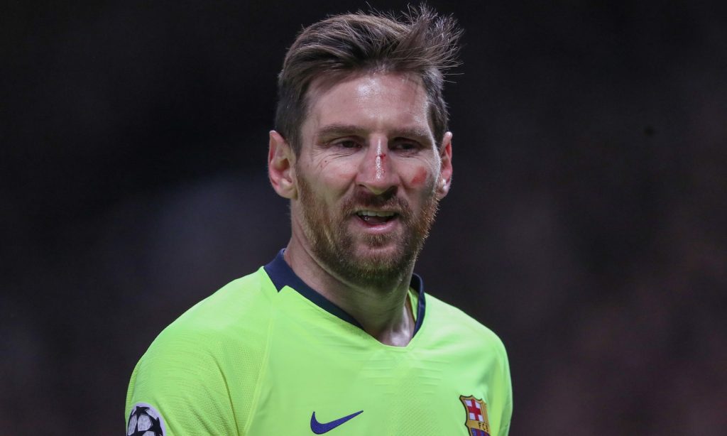 Messi scars against Manchester Unitesd